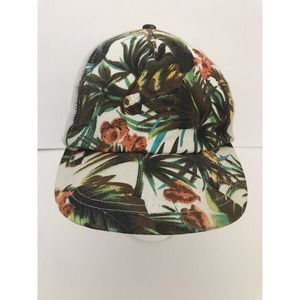 Target White Tropical Palm Trees Mesh Back Adjustable SnapBack Baseball Cap